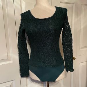 Lace green bodysuit